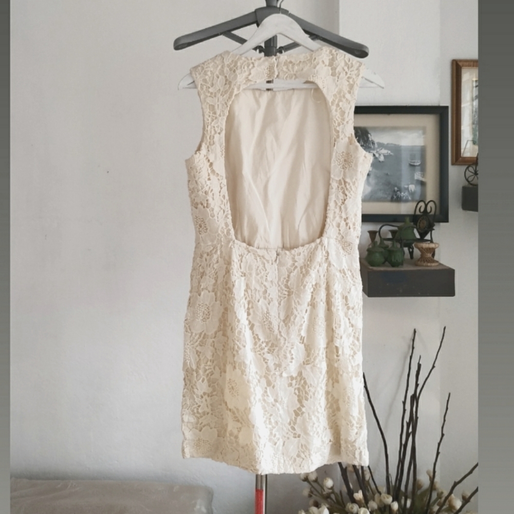 ZARA crochet lace open back sheath dress - Picture 10 of 17
